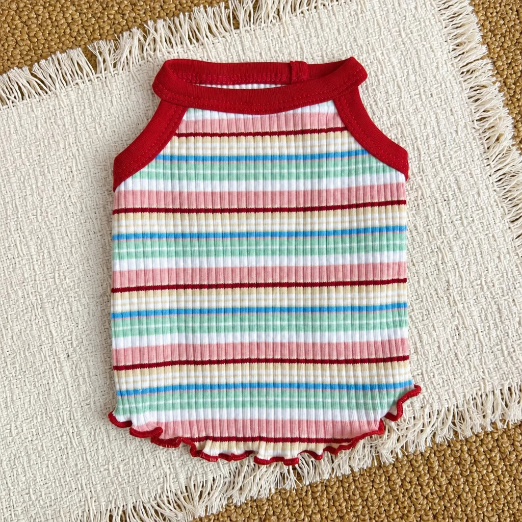 Summer Striped Cotton Pet Tank Top