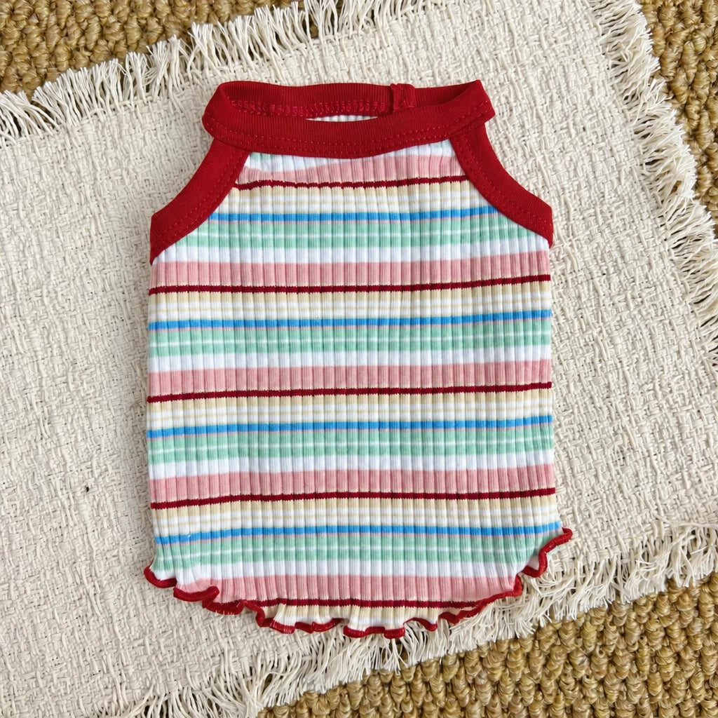 Summer Striped Cotton Pet Tank Top