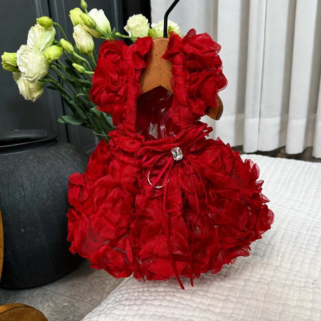 Pet Summer Dress with Suspender-Style Straps
