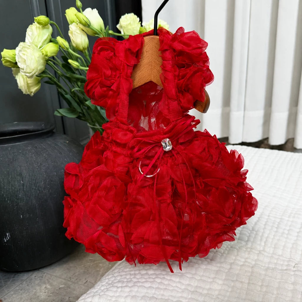Pet Summer Dress with Suspender-Style Straps