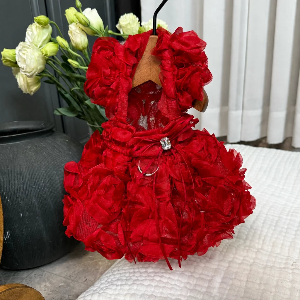 Pet Summer Dress with Suspender-Style Straps