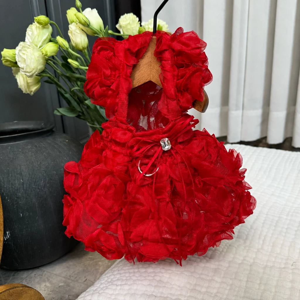 Pet Summer Dress with Suspender-Style Straps