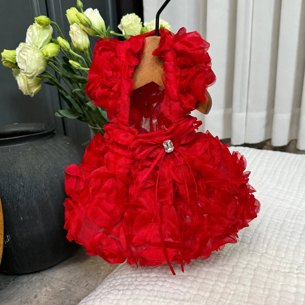 Pet Summer Dress with Suspender-Style Straps