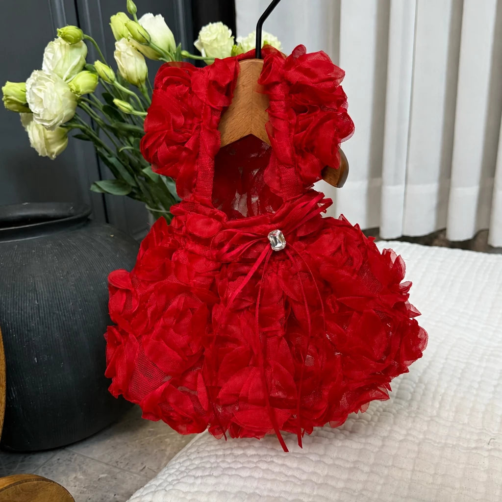 Pet Summer Dress with Suspender-Style Straps