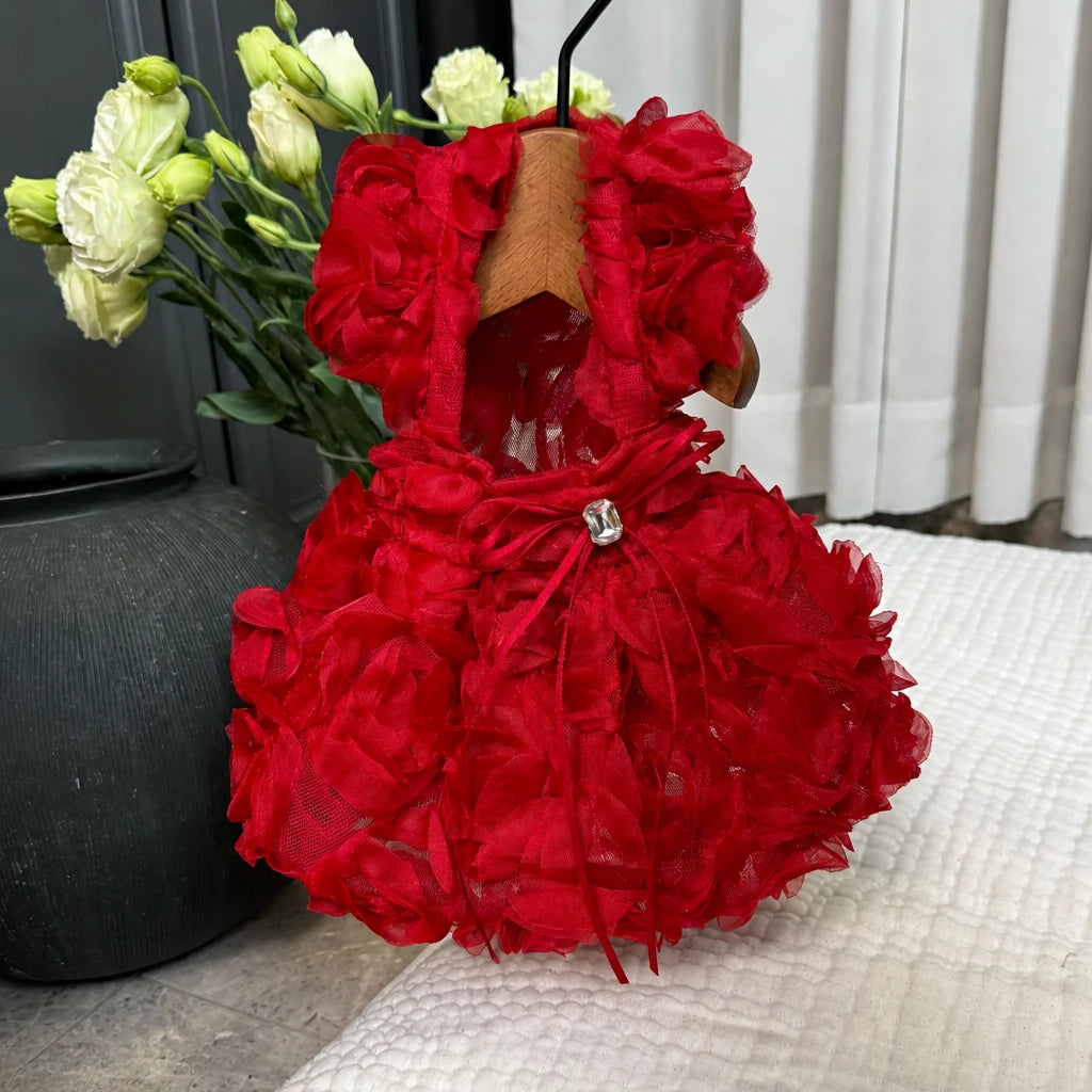 Pet Summer Dress with Suspender-Style Straps
