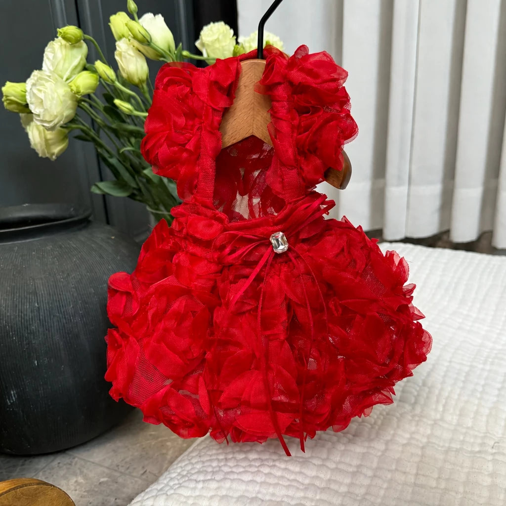 Pet Summer Dress with Suspender-Style Straps