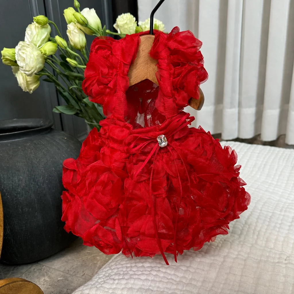 Pet Summer Dress with Suspender-Style Straps