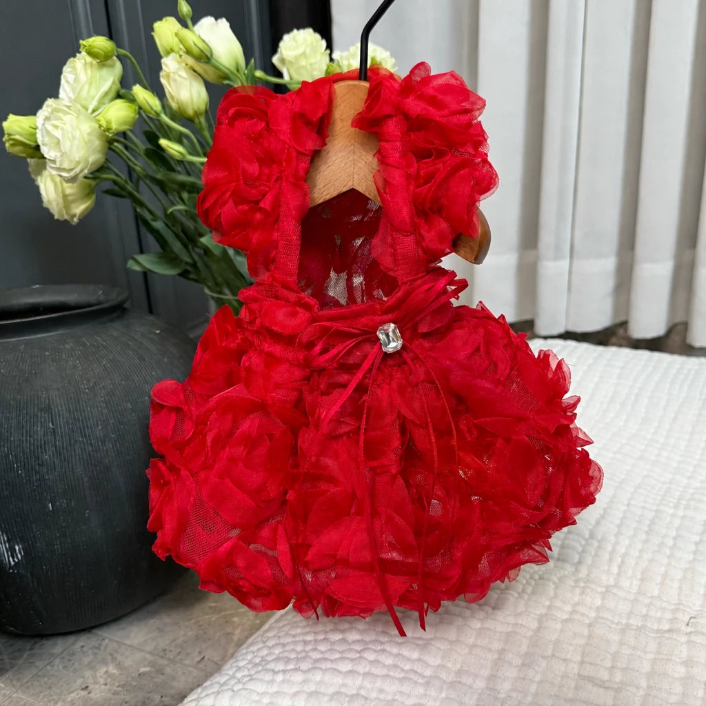 Pet Summer Dress with Suspender-Style Straps