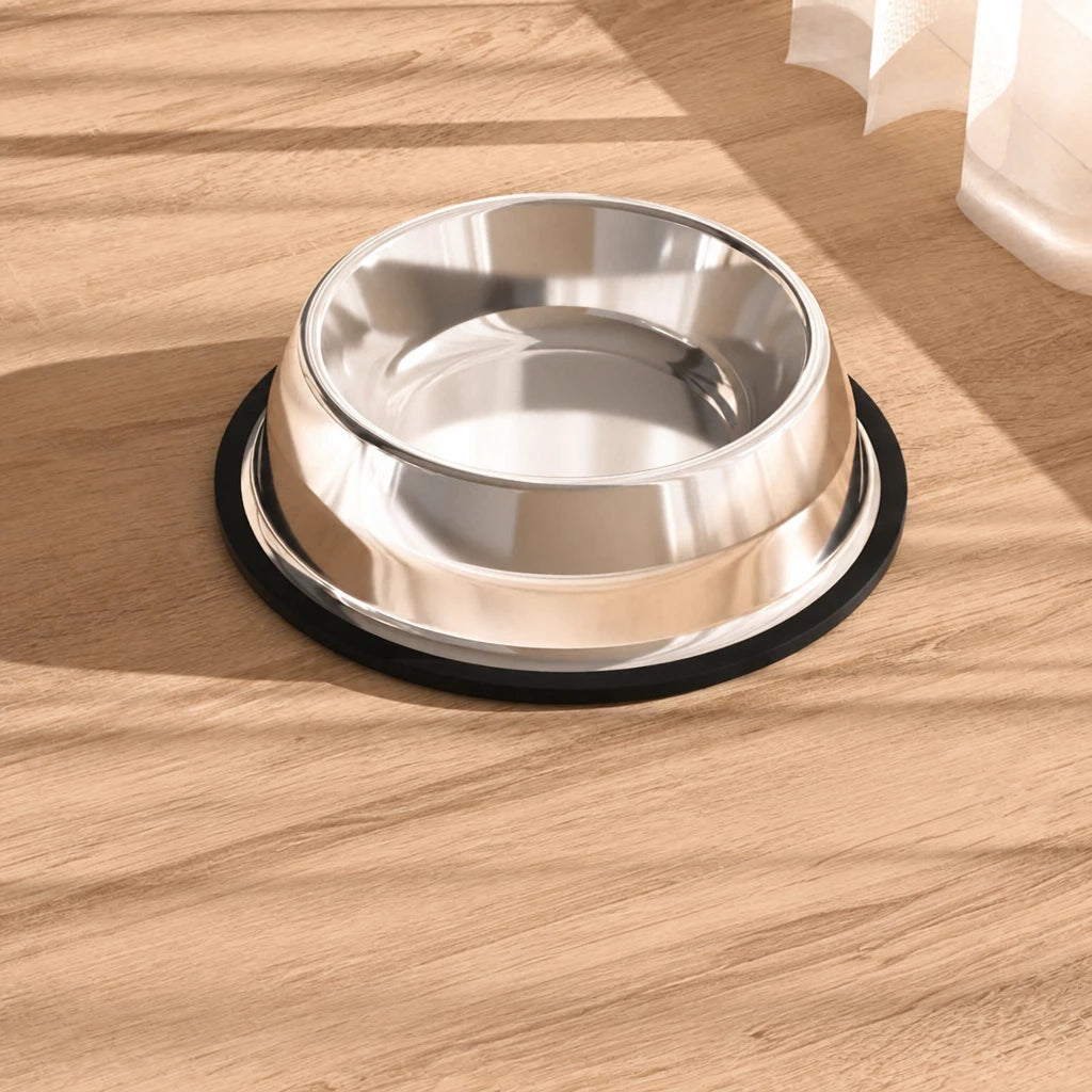Tip-Resistant Stainless Steel Pet Bowl for Dogs and Cats