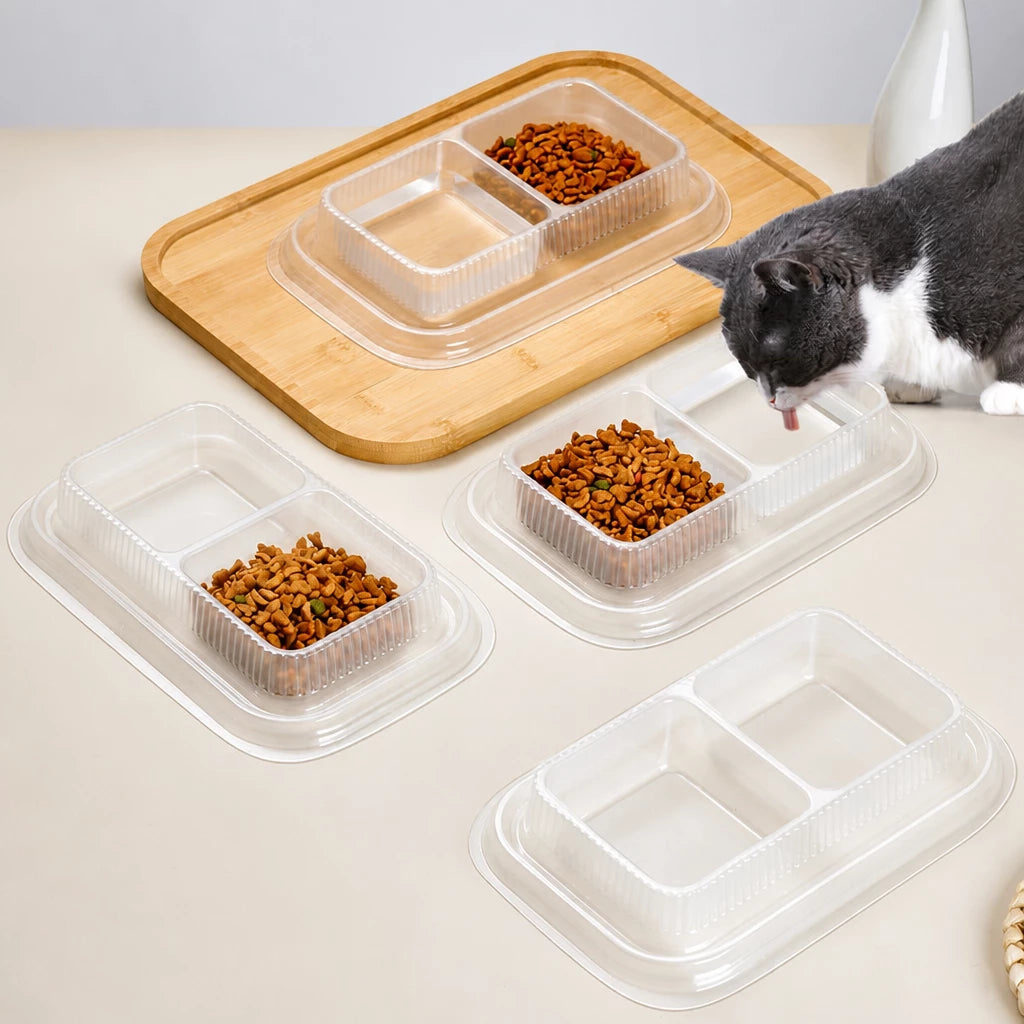 Disposable Cat Bowls for Food and Water, Single-Use Feeding Dishes