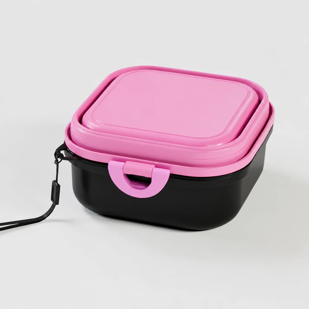 Foldable Double Pet Bowl with Snack Tray