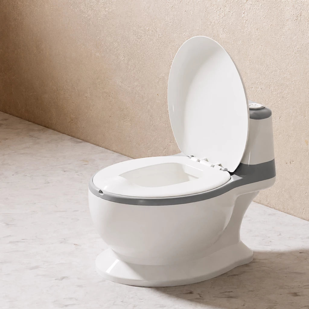 Wide-Mouth Toilet-Shaped Plastic Water Bowl for Cats