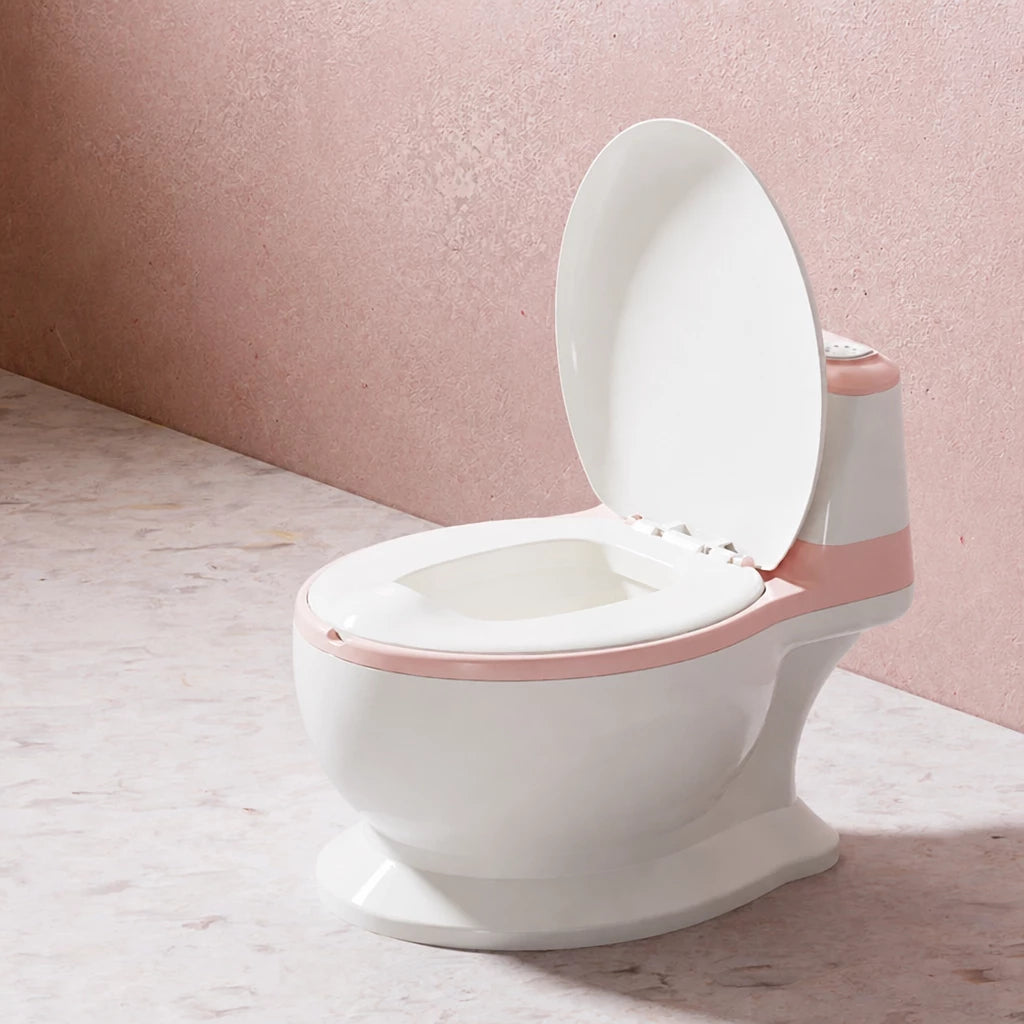 Wide-Mouth Toilet-Shaped Plastic Water Bowl for Cats