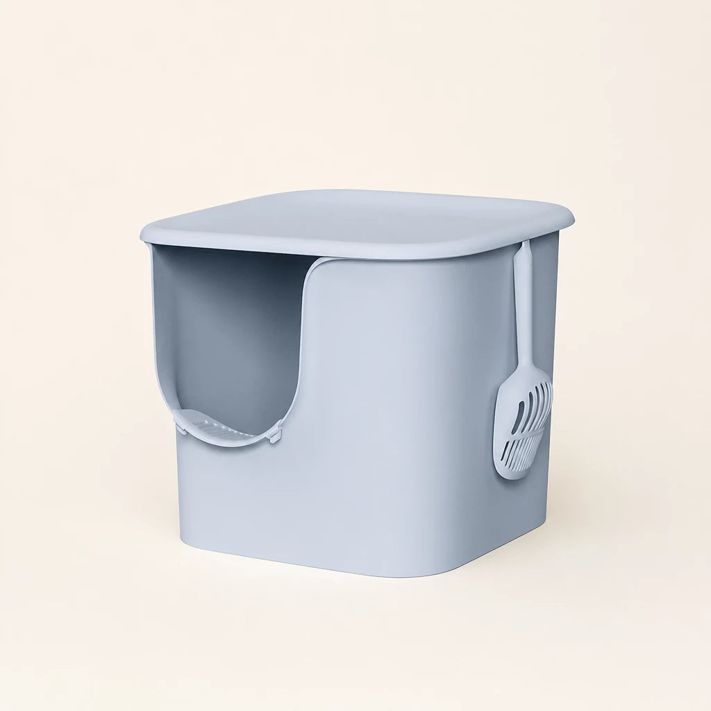 Large Semi-Enclosed Cat Litter Box