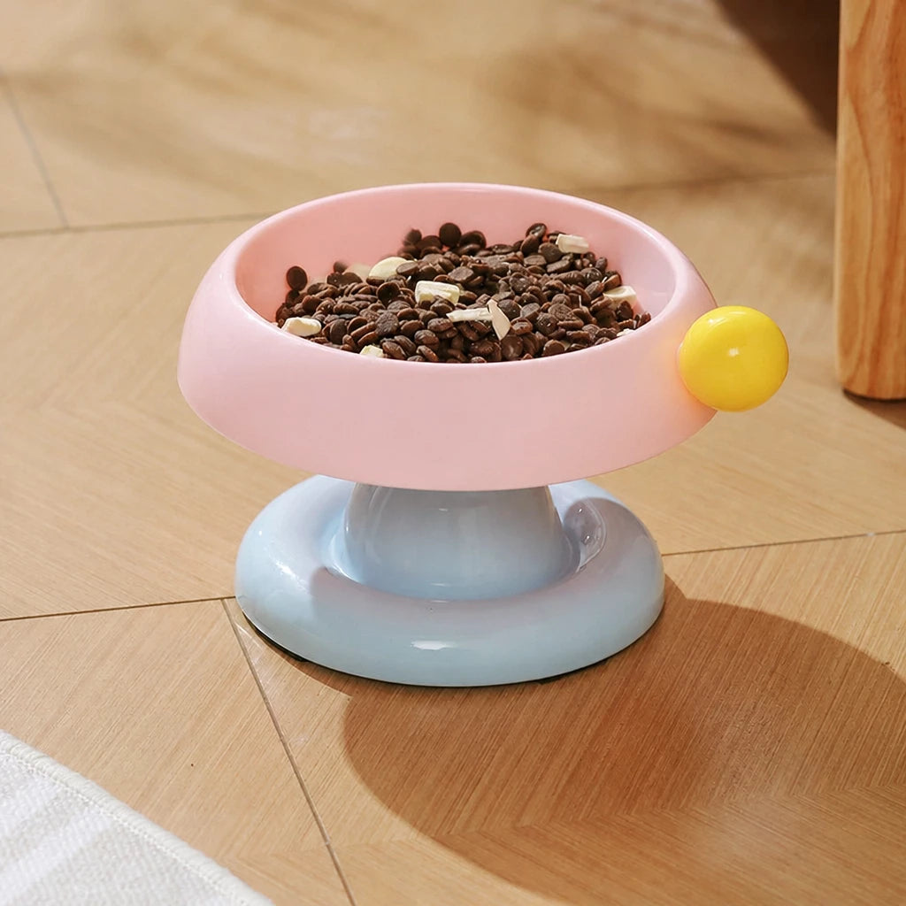 Pet Food & Water Bowl with Low-Profile Non-Slip Base