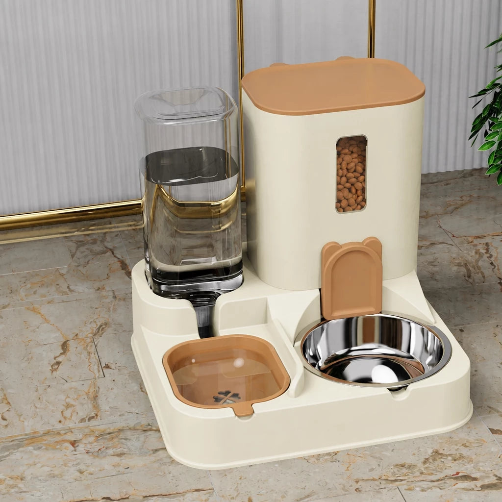 Two-Bowl Pet Feeding Set for Cats and Dogs