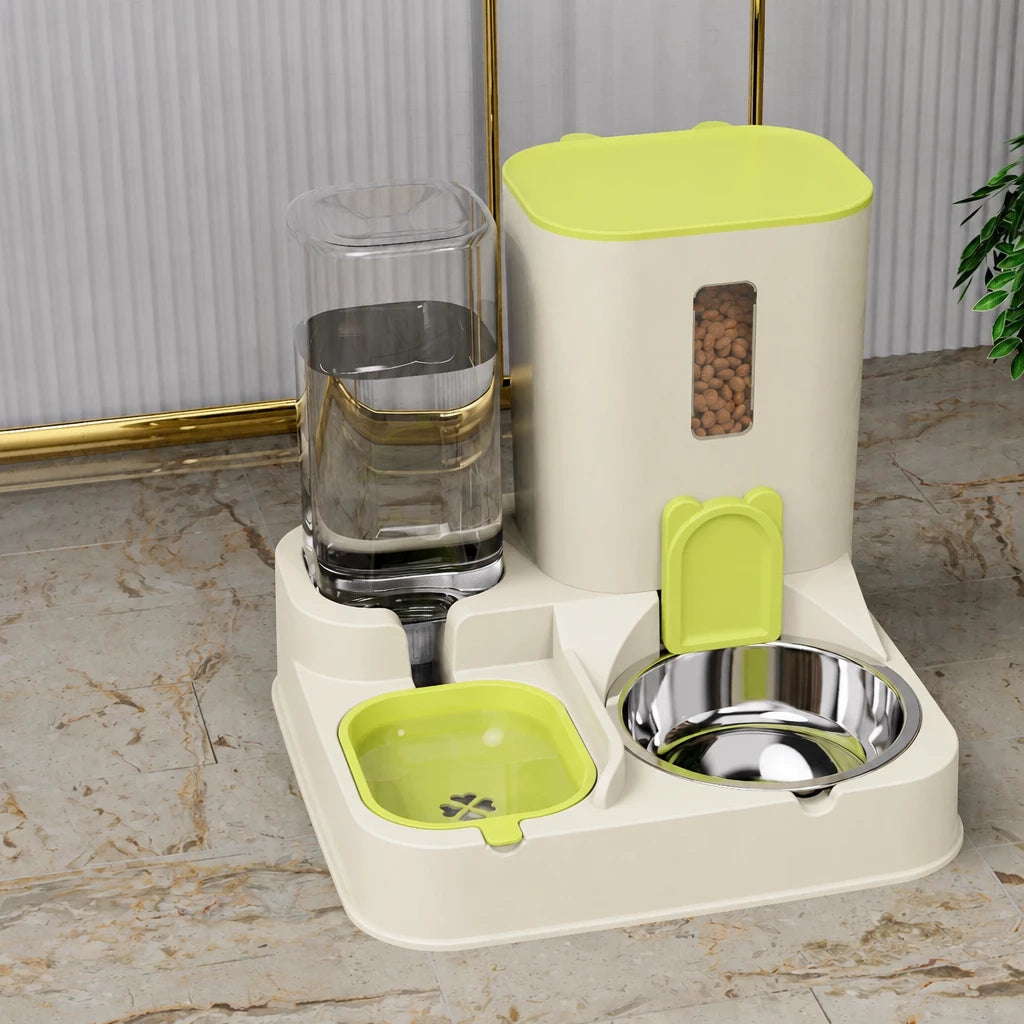 Two-Bowl Pet Feeding Set for Cats and Dogs
