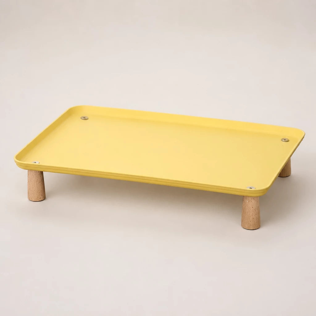 Elevated Pet Feeding Stand with Wooden Legs