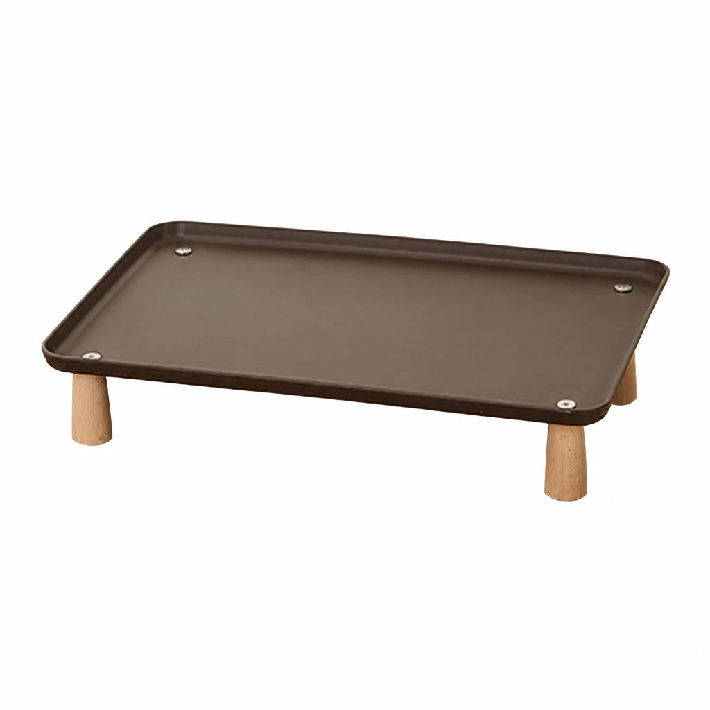 Elevated Pet Feeding Stand with Wooden Legs