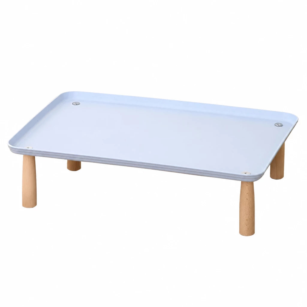 Elevated Pet Feeding Stand with Wooden Legs