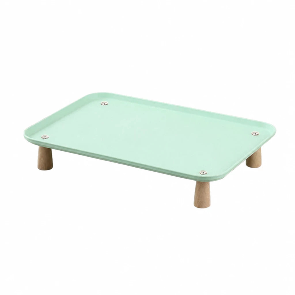 Elevated Pet Feeding Stand with Wooden Legs