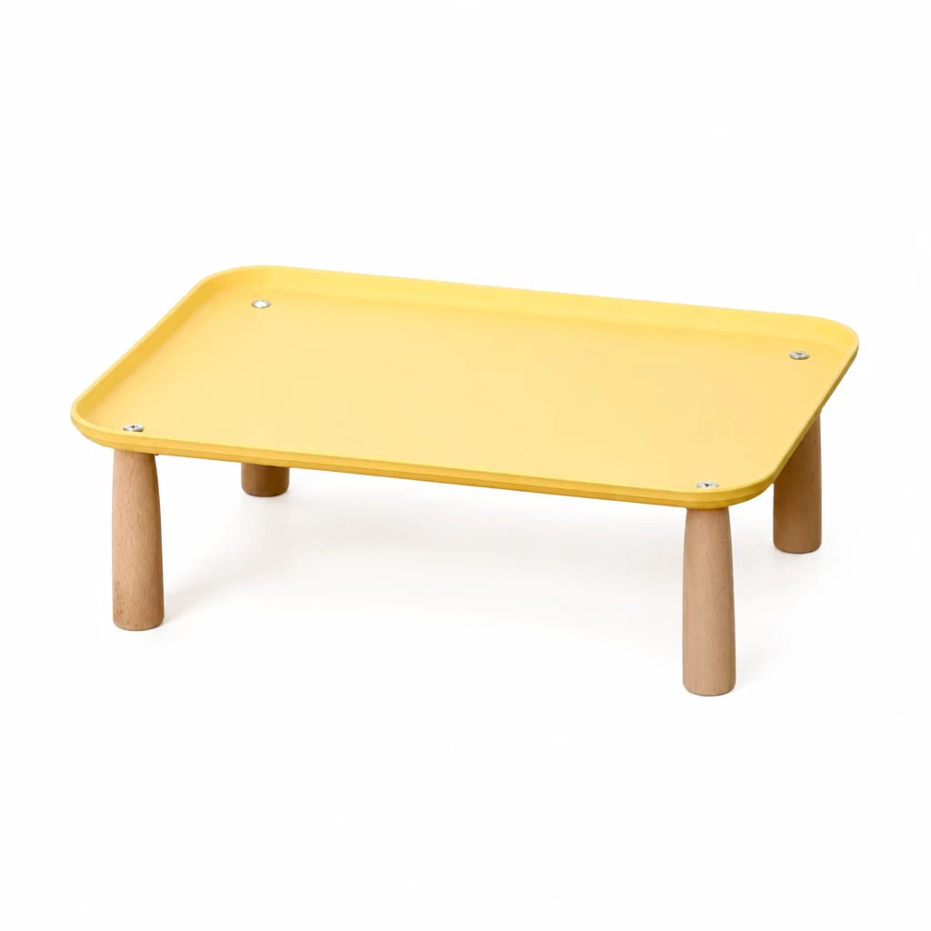 Elevated Pet Feeding Stand with Wooden Legs
