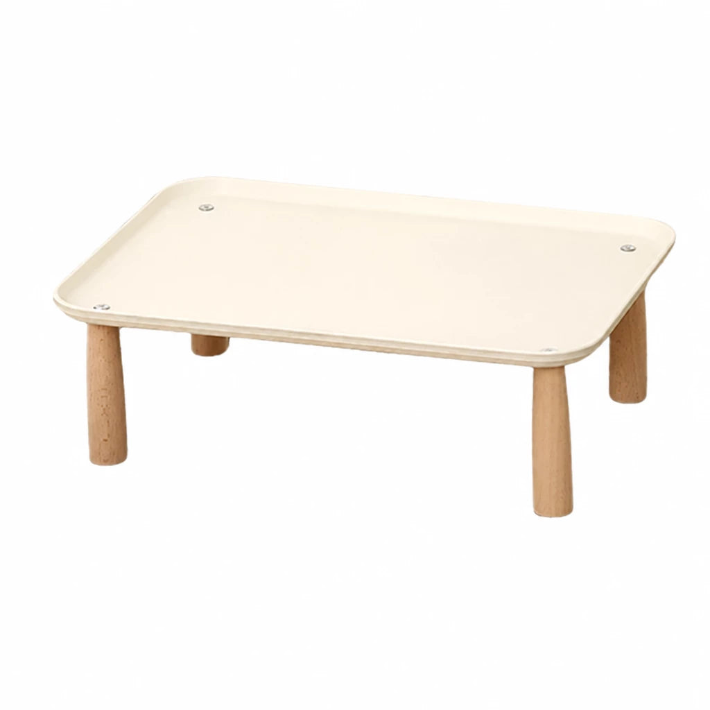 Elevated Pet Feeding Stand with Wooden Legs