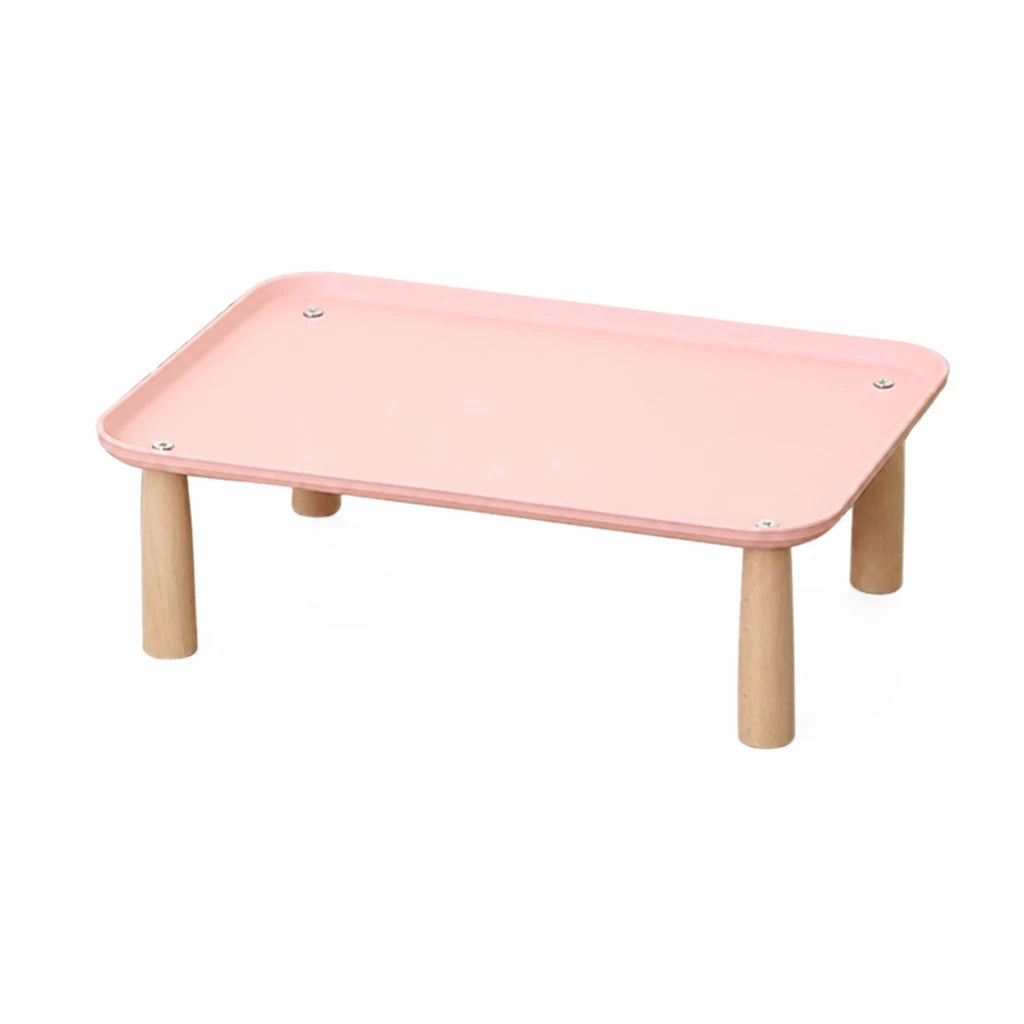 Elevated Pet Feeding Stand with Wooden Legs