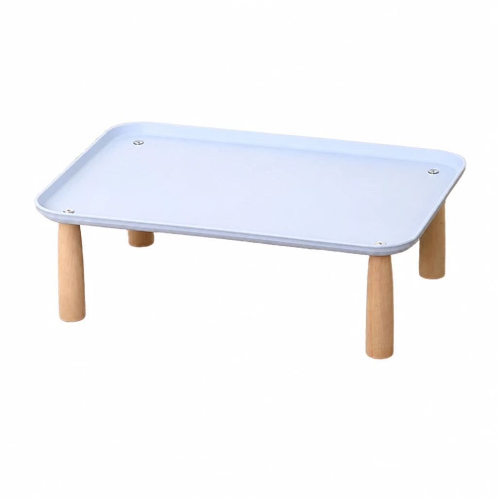Elevated Pet Feeding Stand with Wooden Legs