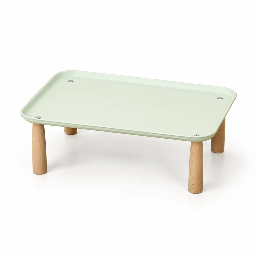 Elevated Pet Feeding Stand with Wooden Legs