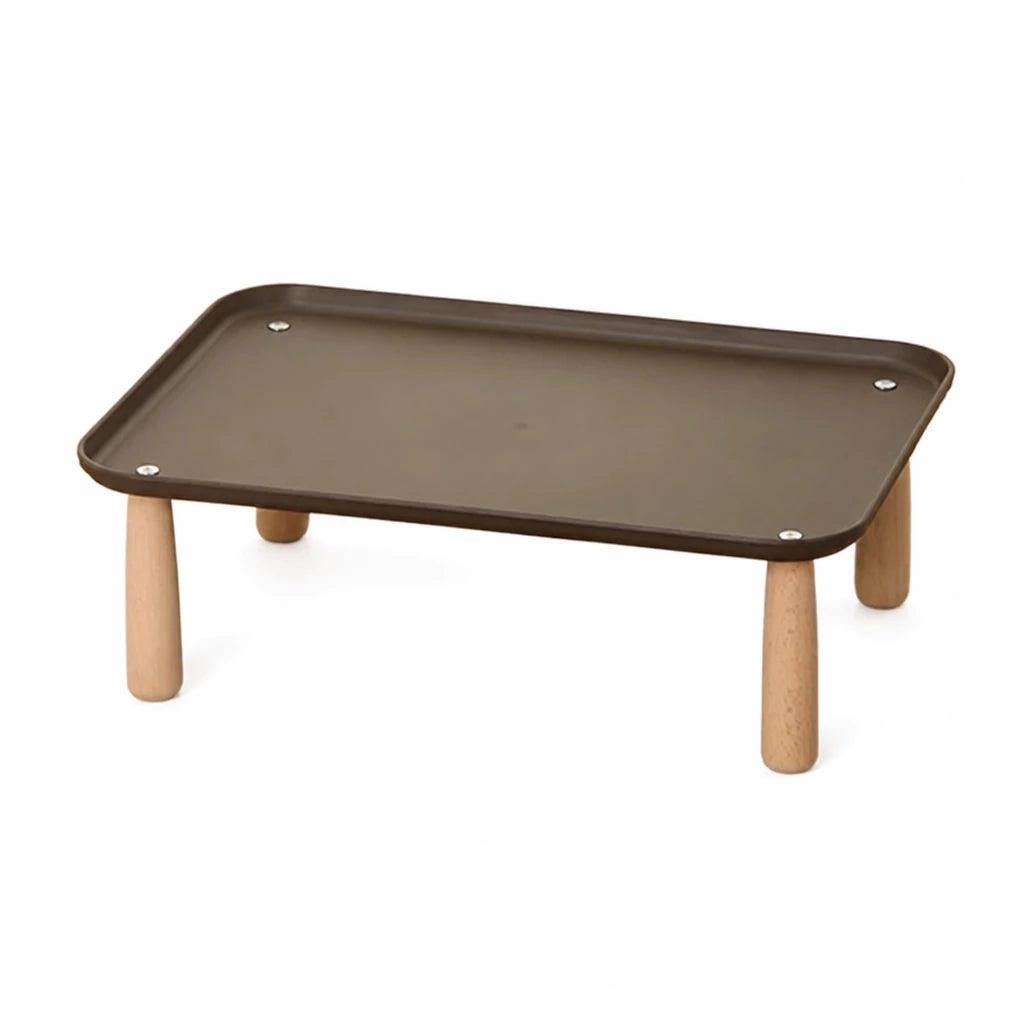 Elevated Pet Feeding Stand with Wooden Legs