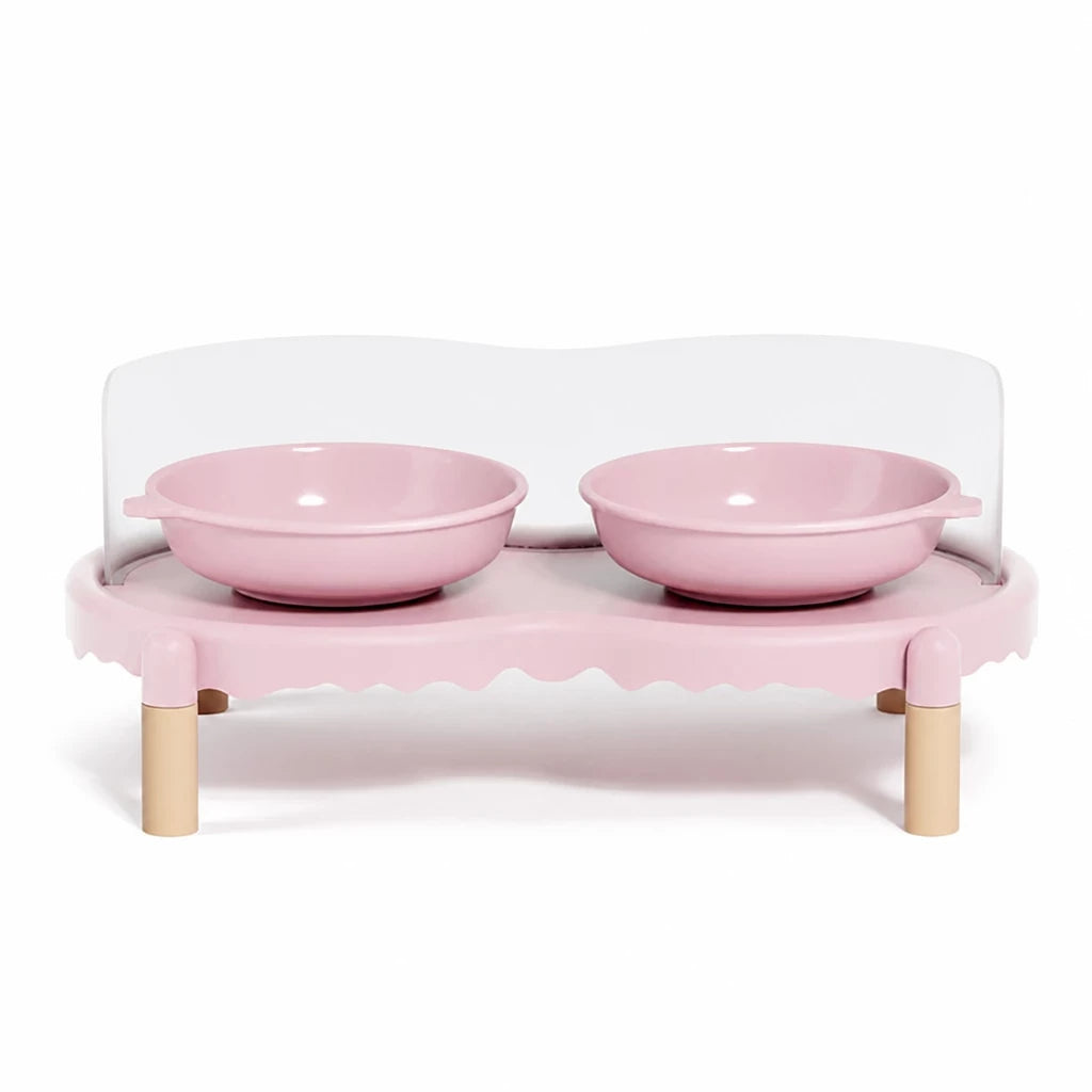 Elevated Ceramic Pet Bowl Set with a Double-Bowl Stand