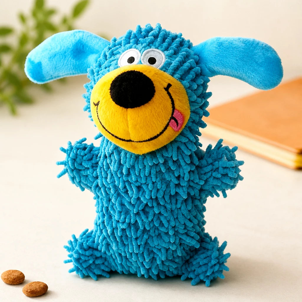 Squeaky Fleece Mop Dog Toy