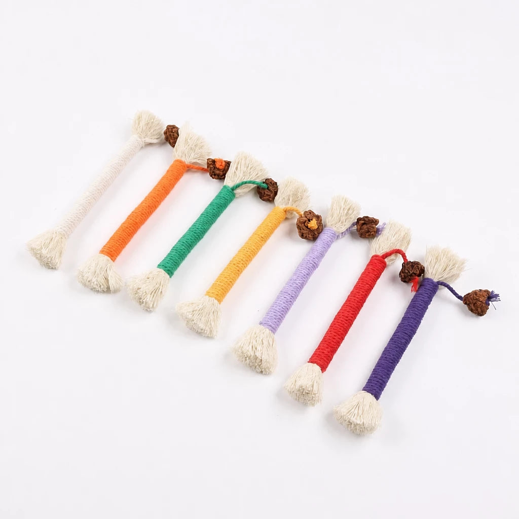 Cat Feather Teaser Toy with Stretchy Cotton Rope