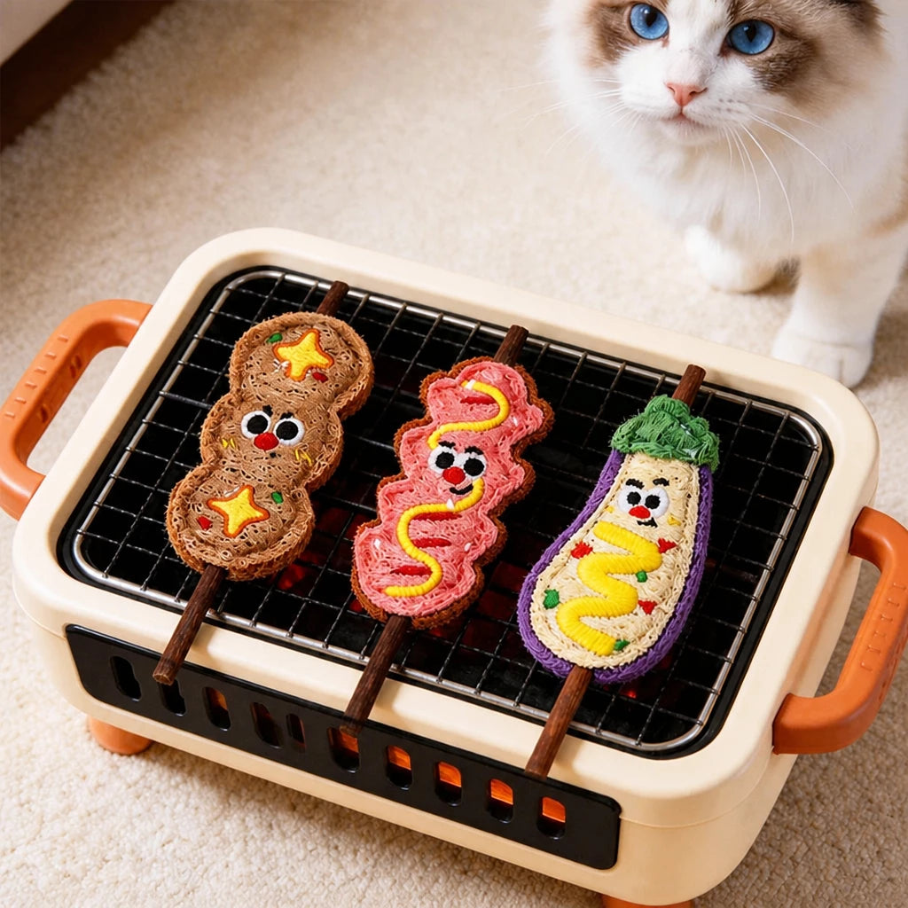 Cat Toy Collection with Natural Loofah and Catnip