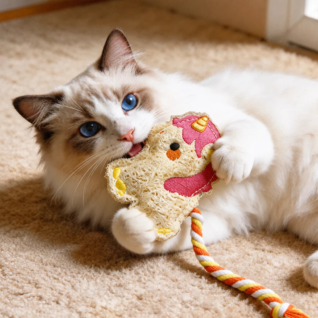 Cat Toy Collection with Natural Loofah and Catnip