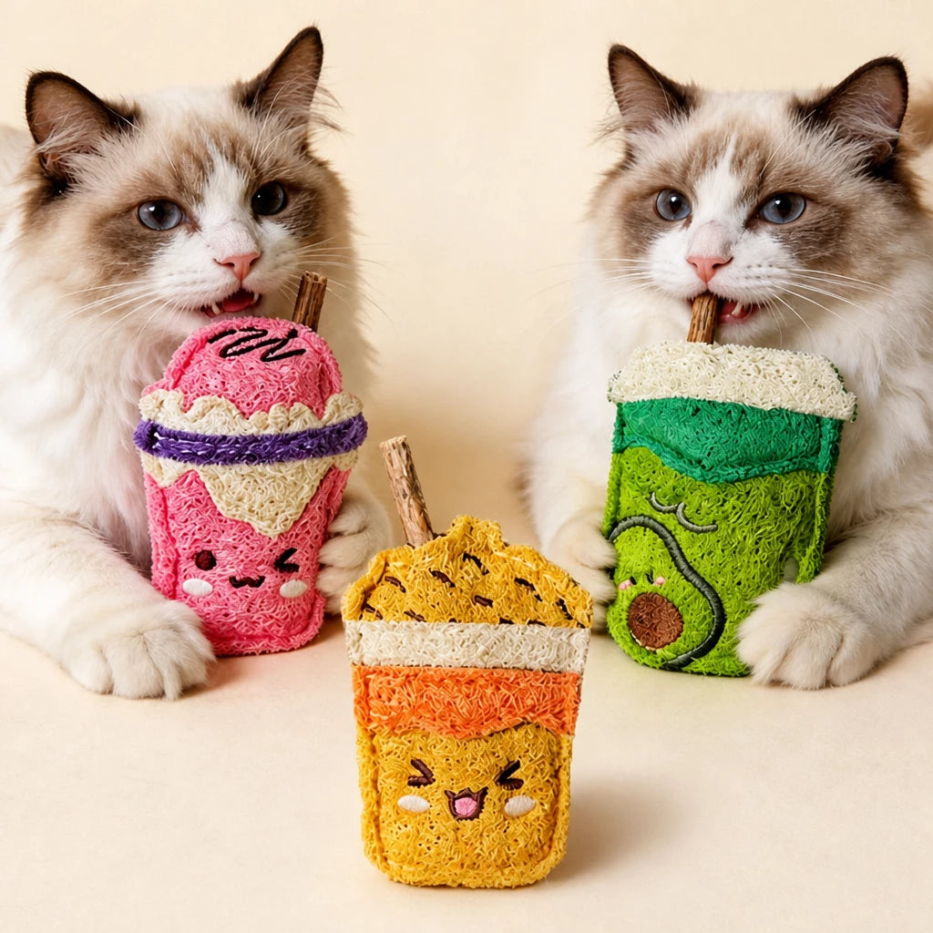 Cat Toy Collection with Natural Loofah and Catnip