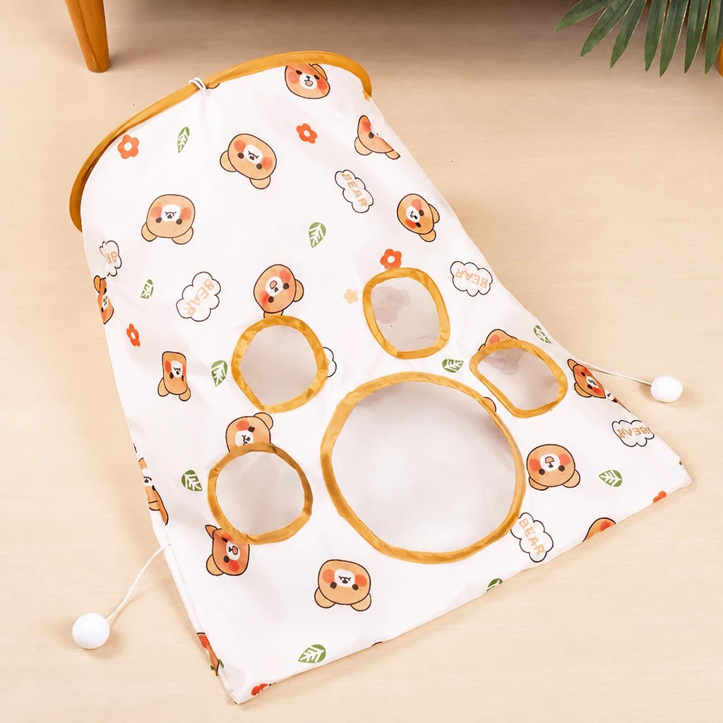 Foldable Oxford Cloth Cat Tunnel Toy with Crinkle Sound