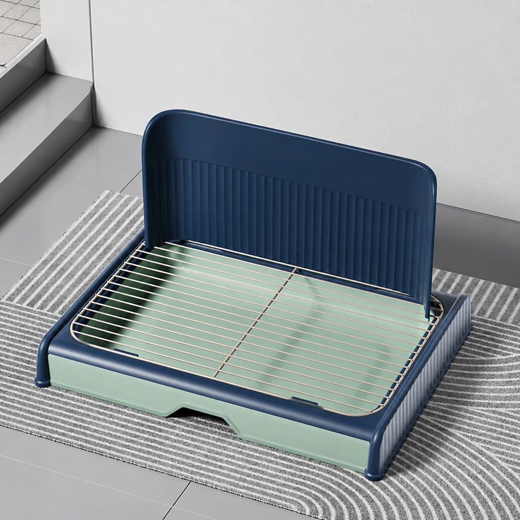 Plastic Dog Potty Tray with Wall Options and Pull-Out Drawer