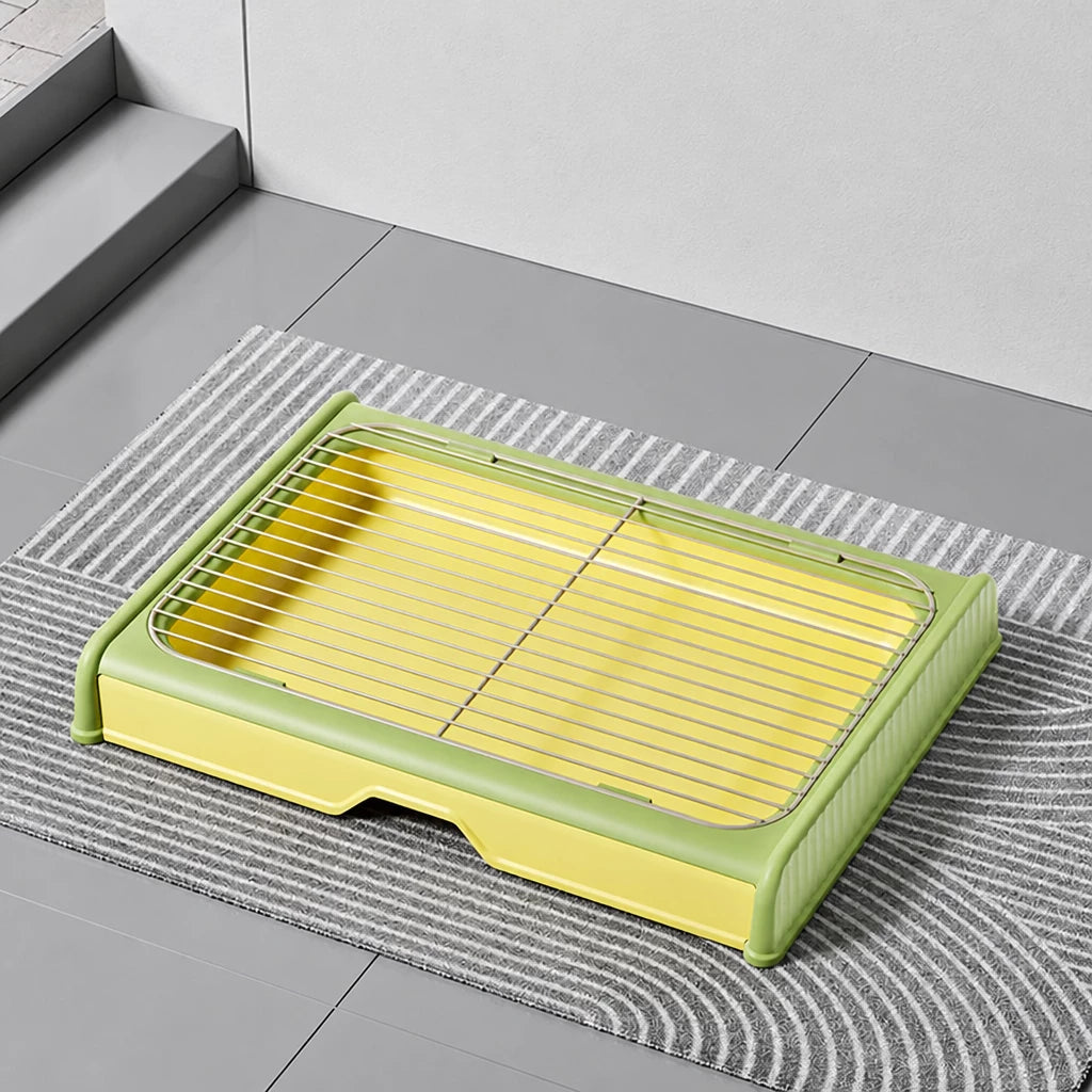 Plastic Dog Potty Tray with Wall Options and Pull-Out Drawer