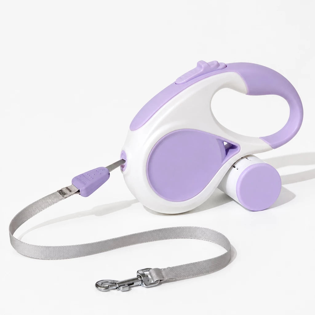 Retractable Dog Leash with Waste Bag Dispenser