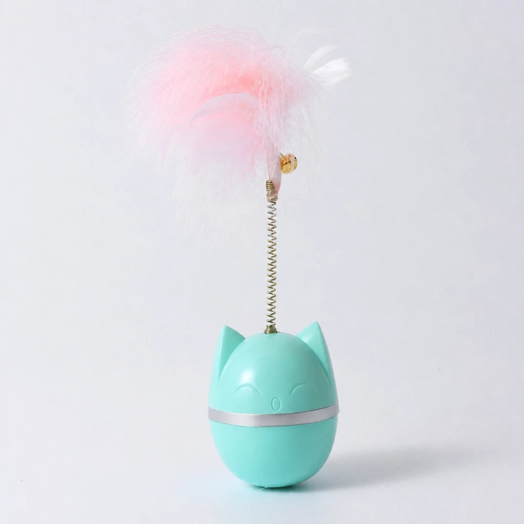 Cat Wobble Toy with Feather and Bell
