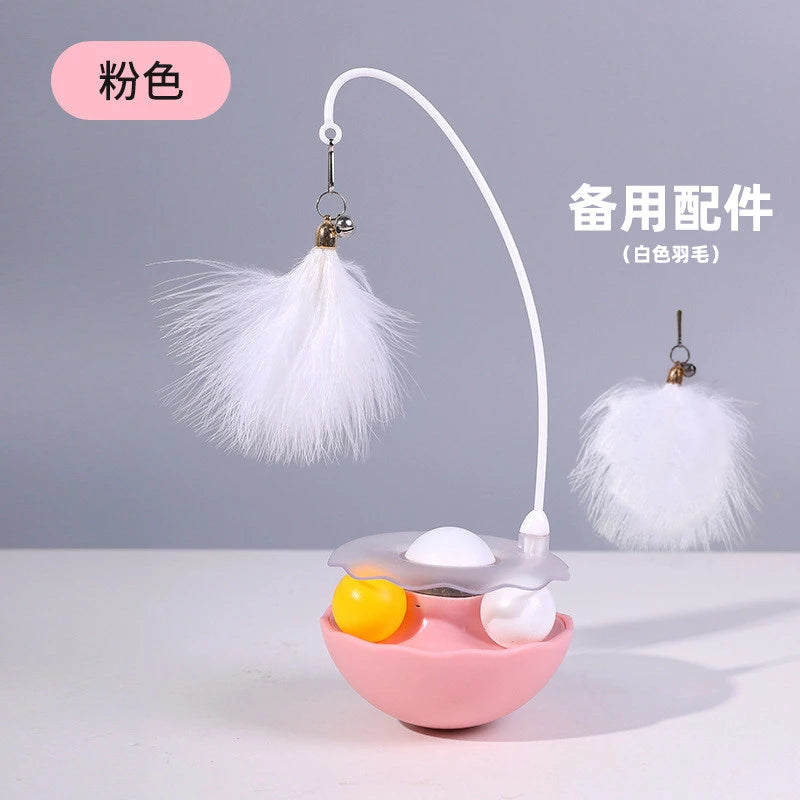 Wobble Cat Toy with Feather Accessory