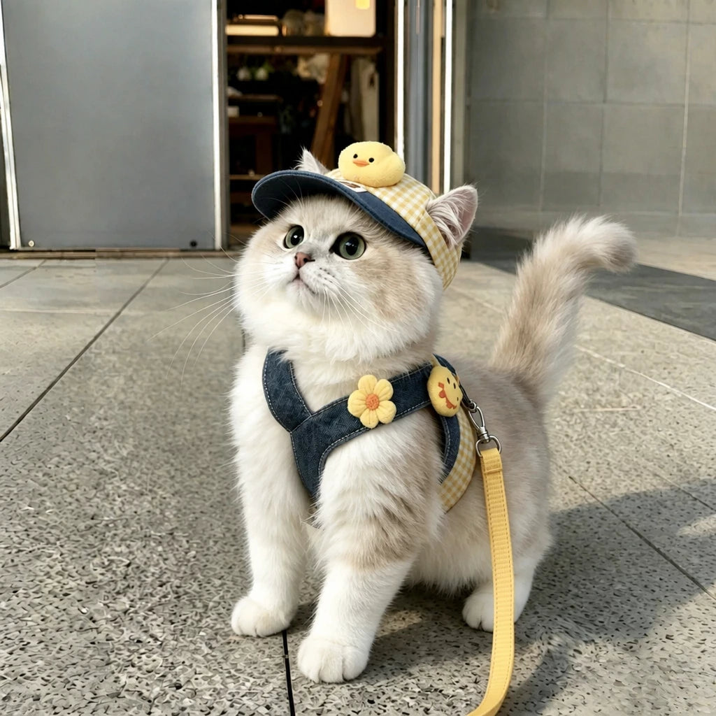Pet Harness Vest, Leash & Hat Sets for Cats and Dogs