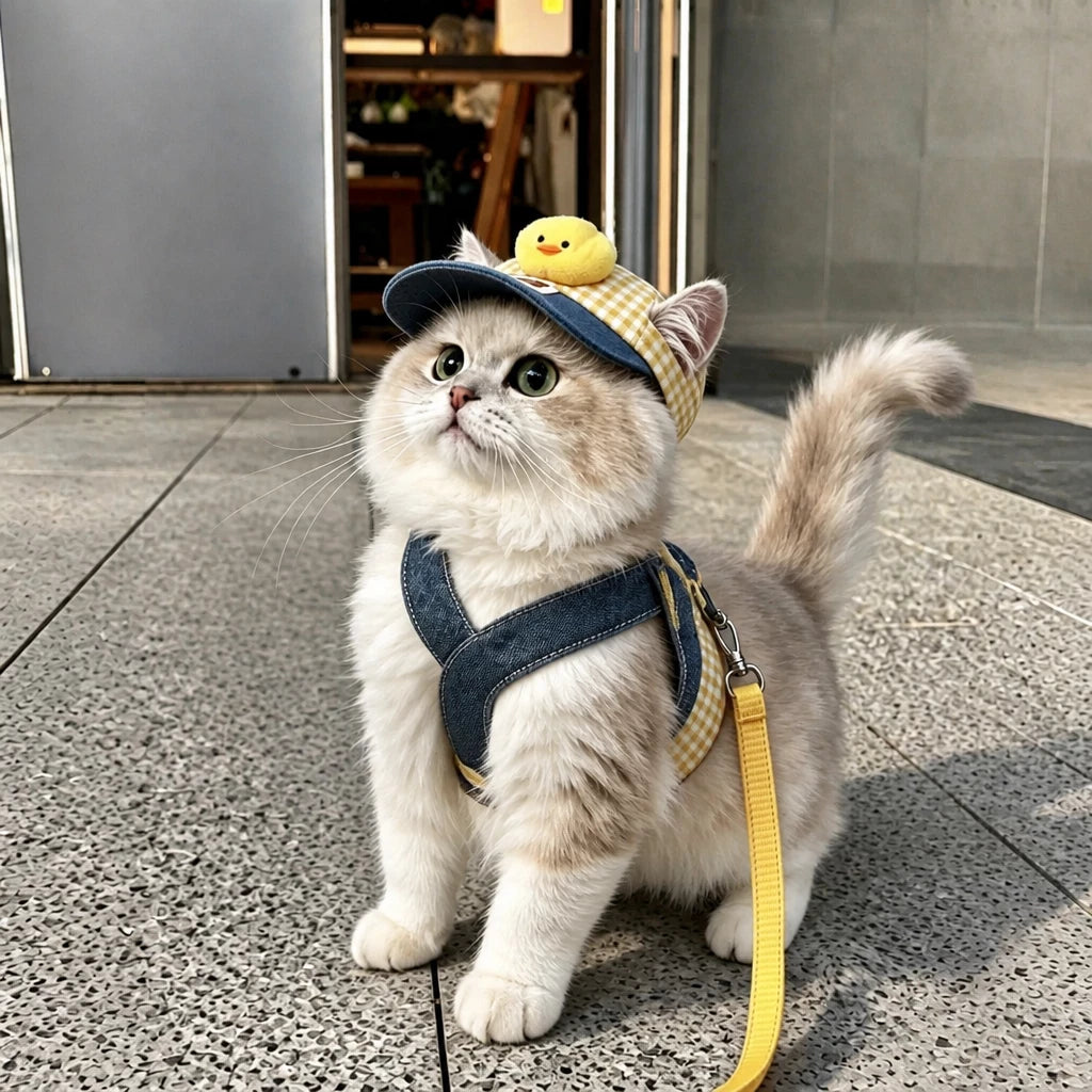 Pet Harness Vest, Leash & Hat Sets for Cats and Dogs