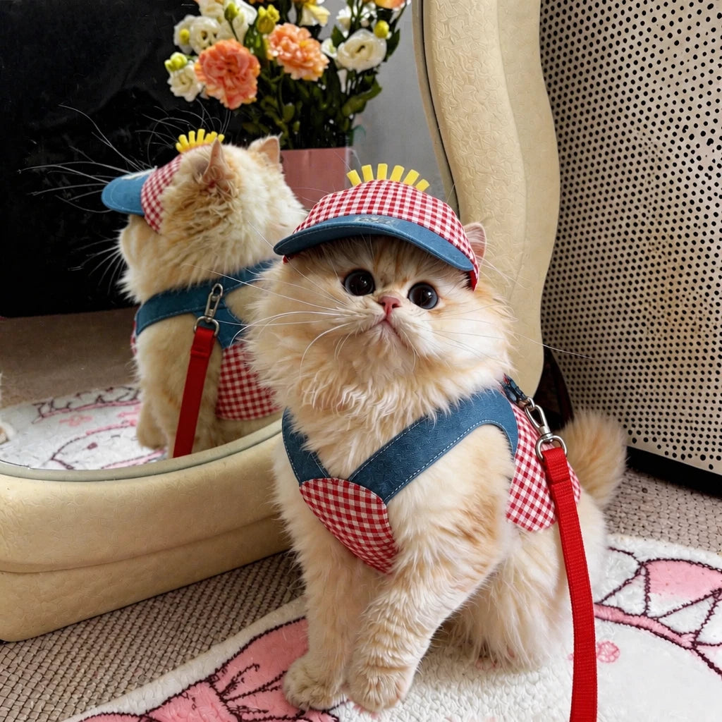 Pet Harness Vest, Leash & Hat Sets for Cats and Dogs