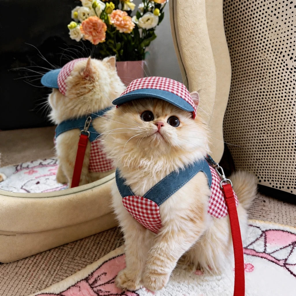 Pet Harness Vest, Leash & Hat Sets for Cats and Dogs