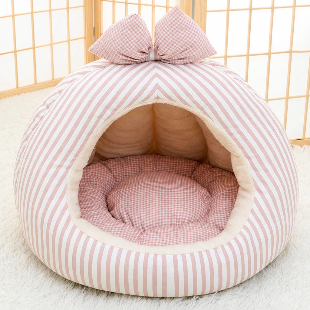 Covered Tent-Style Pet Bed for Cats and Puppies