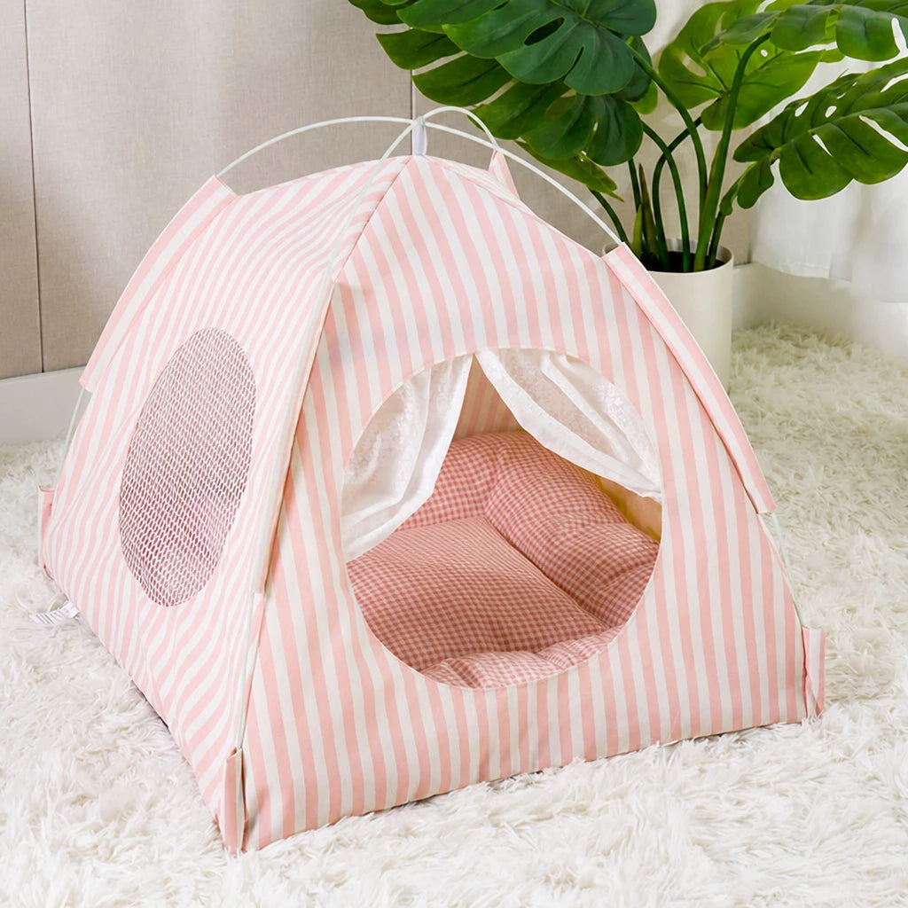 Indoor Tent Bed for Cats & Dogs with Washable Cover