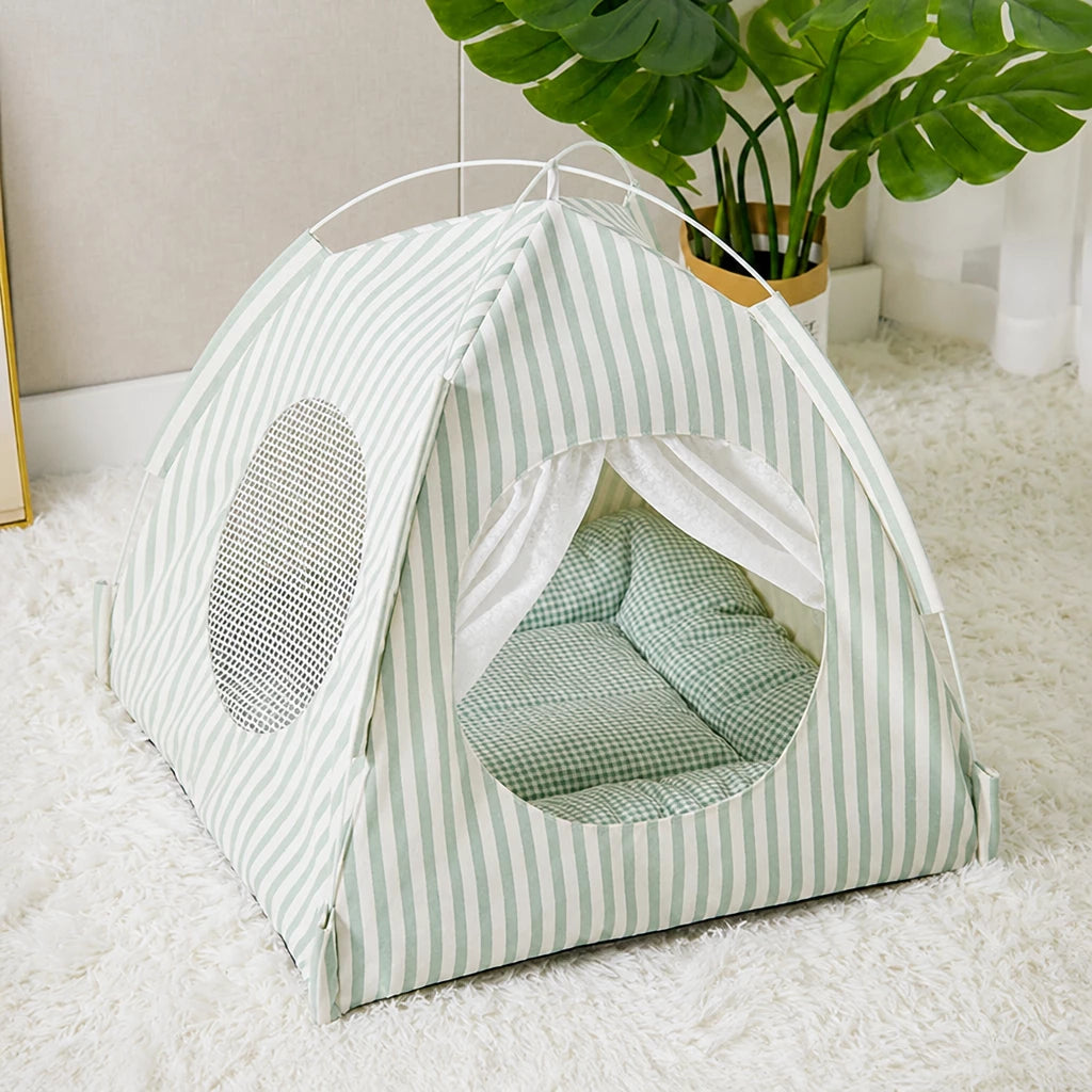 Indoor Tent Bed for Cats & Dogs with Washable Cover